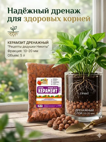 Дренаж Керамзит Рецепты Дедушки Никиты фр 10-20, 5 л