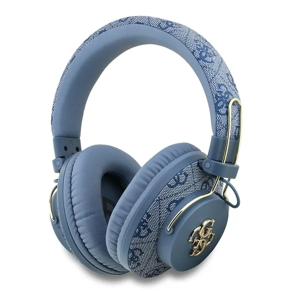 Guess наушники беспроводные накладные Bluetooth HP Dual ENC 4G with 4G Big metal logo, голубые