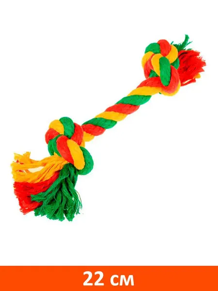 DOGLIKE Игрушка Dental Knot Грейфер канатный для собак цветной 22 см