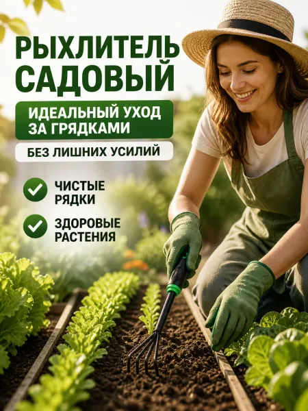 Рыхлитель для почвы с прорезиненной ручкой