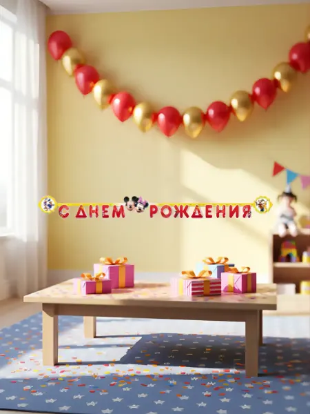 Гирлянда-буквы С ДР Disney Микки и Минни 220см