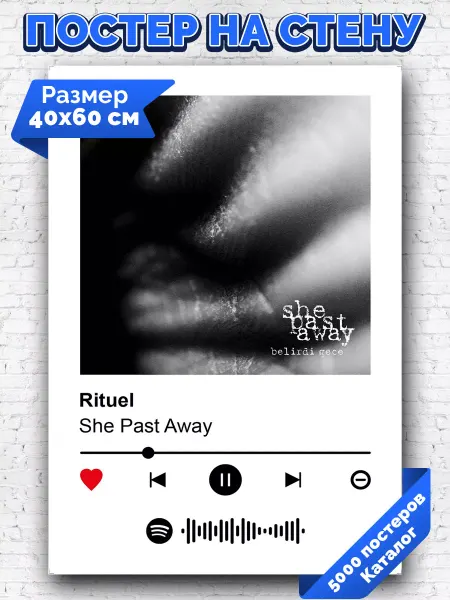 Arthata-spotify постер Спотифай постер Спотифай плакат She Past Away - Rituel 40х60
