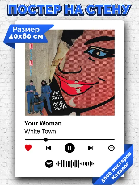 Arthata-spotify постер Спотифай постер Спотифай плакат White Town - Your Woman 40х60