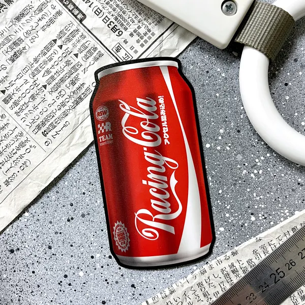 Наклейка в виде банки кока колы, Racing cola 6.5х12.5