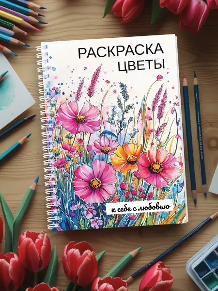 МИРИГАМЕЛЬ Раскраска Антистресс Взрослая Цветы