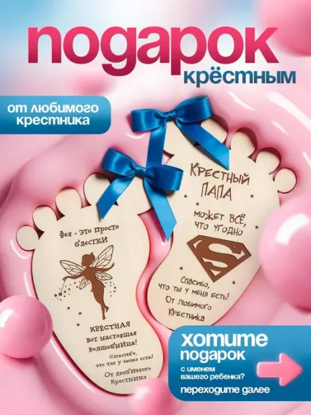 Подарок крестным CutCat Подарок крестной маме и крестному папе от крестника