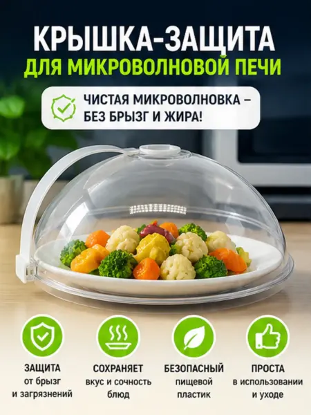 ЛАКА Крышка для микроволновки с ручкой 23 см