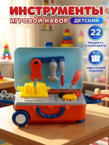 Интэк Игровой набор инструментов подарок мальчику 23 февраля