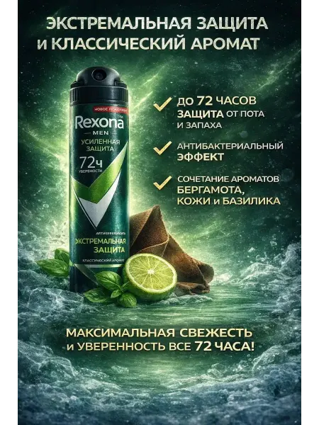 Rexona Антиперспирант рексона мужской Экстремальная защита 2 шт