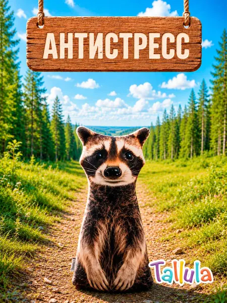 Tallula Мягкая игрушка антистресс подушка енот, 23 см