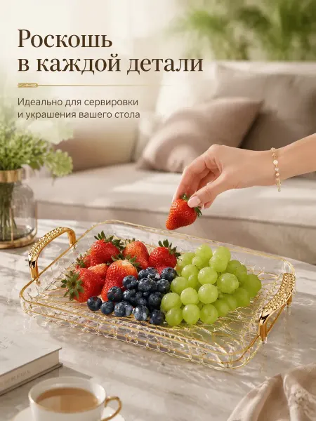 Поднос пластиковый декоративный Набор 3 шт