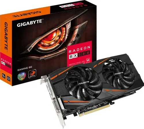 Gigabyte Видеокарта Radeon RX 580 Gigabyte OC 2304 SP 8 ГБ (OEM)