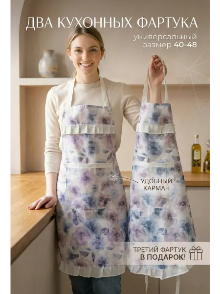 ЭкоНить Два кухонных защитных фартука