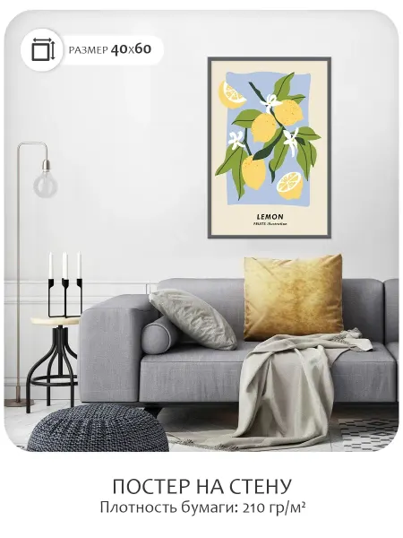 CITYDECOR STUDIO Постер A2 Фрукты арт. 5 (1 постер 40x60 см без рамы)