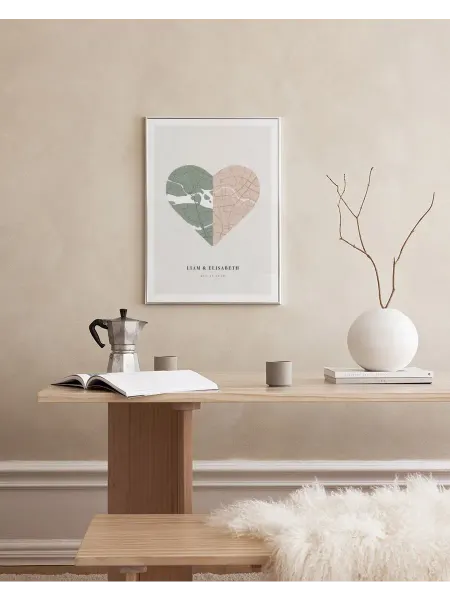 Onllyart Постер 21x30 Карта любви пыльный личный постер