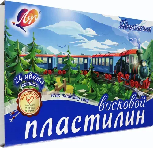 Пластилин восковой, 24 цвета, со стеком, в ассортименте