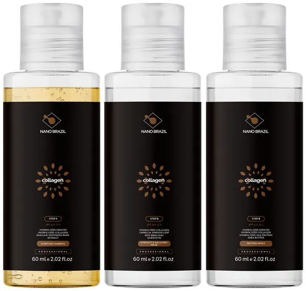 Набор для выпрямления и коллагенирования волос COLLAGEN, 3х60 мл