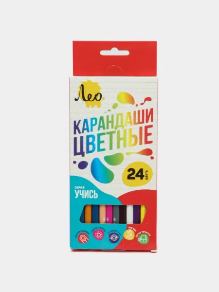 Набор цветных карандашей Лео "Учись" LNSCP-24, 4 х 24 цветов