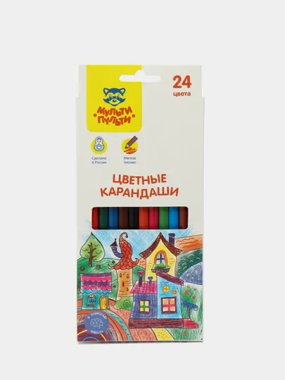 Набор цветных карандашей Мульти-Пульти Невероятные приключения, шестигранные, 24 цв, 41050