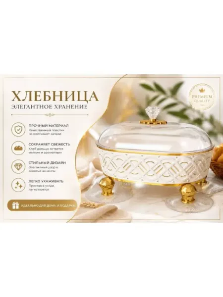 Дом Хлебница с крышкой с узором круглая