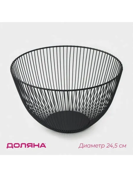 Фруктовница Доляна 24 5×24 5×14 см чёрная
