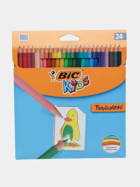 Цветные карандаши BIC Kids Tropicolors, 24 цвета