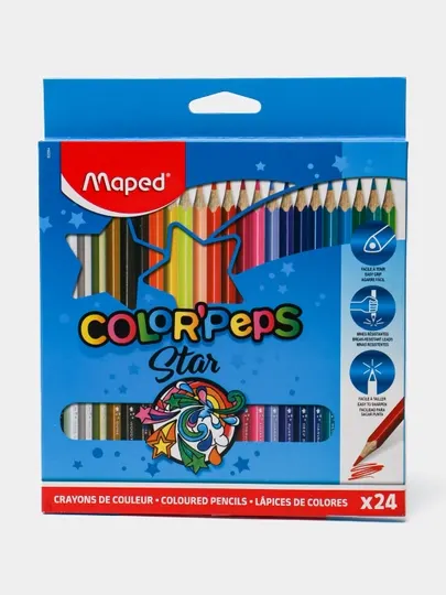 Карандаши цвет, Maped (24 цветов, Color'Peps)