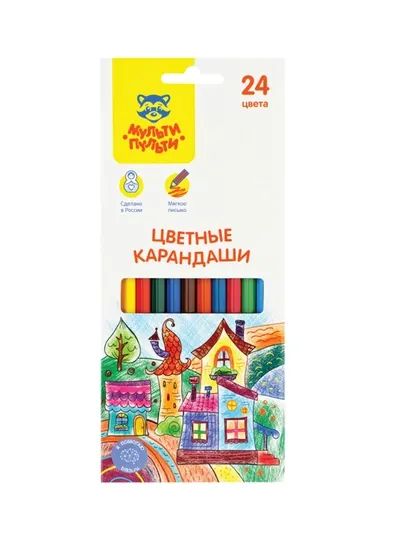 Карандаши цветные Мульти-Пульти "Невероятные приключения", 24 цв., шестингранные,CP_41050