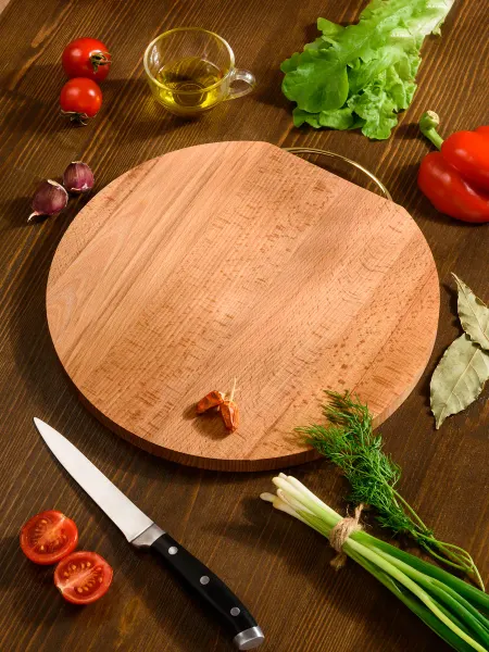 KETT-UP Разделочная доска WOOD & FOOD, деревянная, Ø 24см
