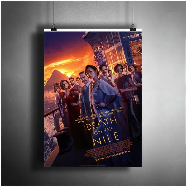 Постер для интерьера "Фильм: Смерть на Ниле. Детектив Death on the Nile" / Декор дома, офиса, комнаты, квартиры A3 (297 x 420 мм)