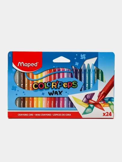 Карандаши, масляные пастельные, Maped (24 цвета, Wax)