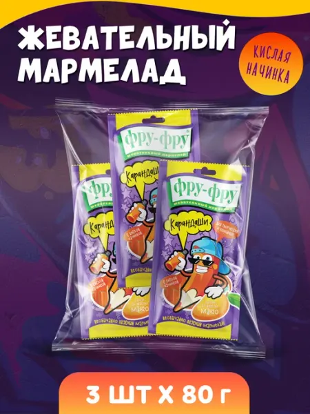 Сладкая сказка Жев. мармелад ФРУ-ФРУ Карандаши со вкусом манго, 240 г