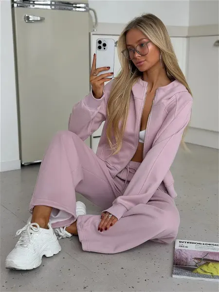 HESSTYLE Спортивный костюм оверсайз двойка со штанами и зип худи