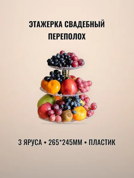 Этажерка сервировочная 3 яруса 265 х 245 мм пластик