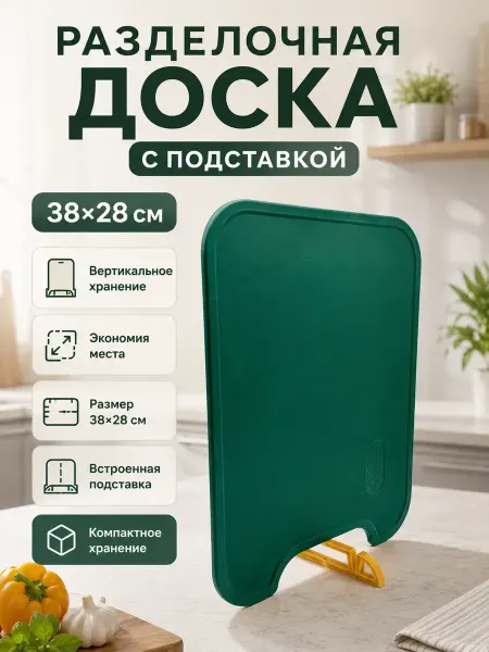 АРИА25 Доска разделочная пластиковая с подставкой