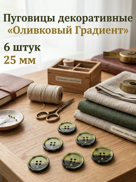 Пуговичная лавка Пьера Пуговицы декоративные пластиковые лесной пейзаж 25 мм
