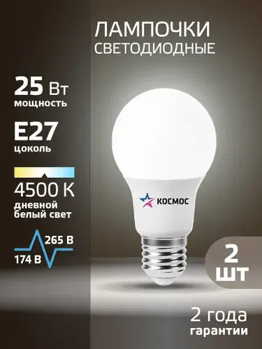Лампочка светодиодная Е27 25 ВТ дневной свет 10 шт