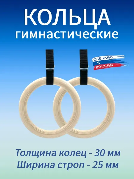 Мир спорта 365 Кольца гимнастические 30 мм со стропами 25 мм
