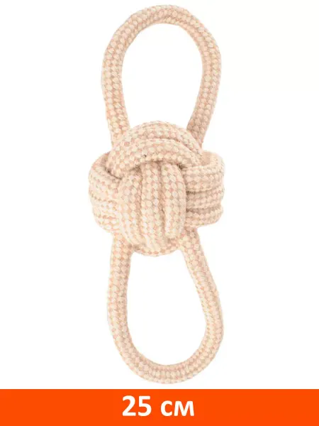Triol Игрушка Мяч с петельками Natural для собак хлопок 8 см 25 см