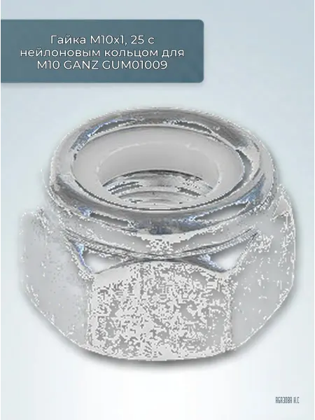 GANZ Гайка M10x1.25 с нейлоновым кольцом для M10 GUM01009