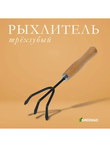 Greengo Рыхлитель механический 25 см с деревянной ручкой, 4 шт