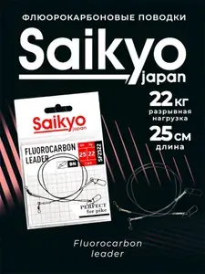Флюорокарбоновый поводок Saikyo FC Leader SF2522, 22кг/25см, 2шт