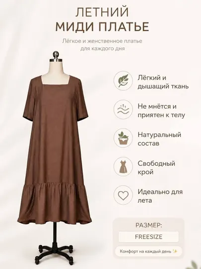 Женское летнее платье, легкое, свободное, подходит для повседневной носки