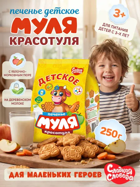 Сладкая слобода Печенье детское Муля Красотуля 250 г