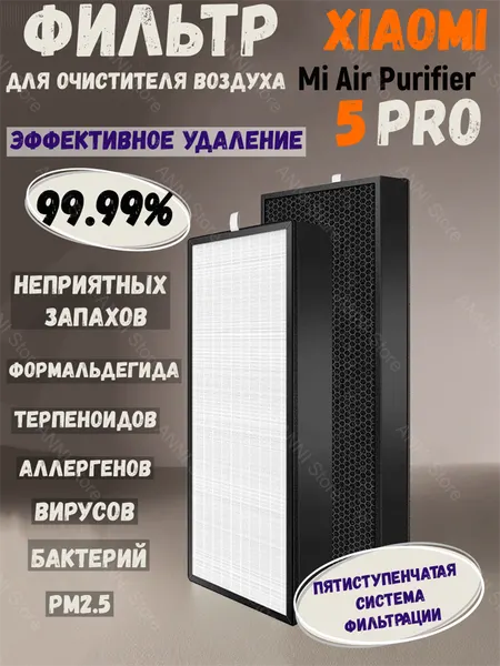 ANNI Фильтр Anni для очистителя воздуха Xiaomi Mi Air Purifier 5 PRO белый