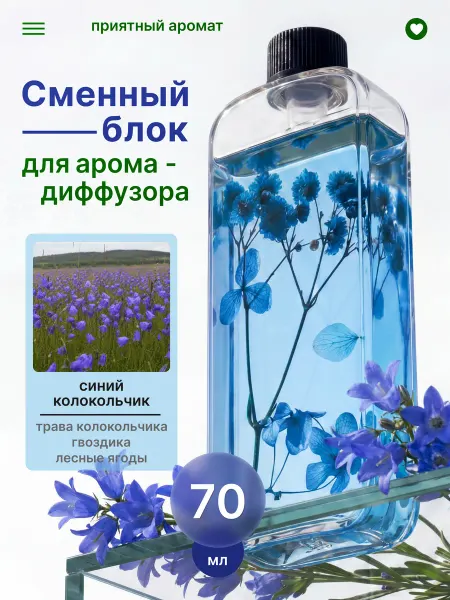 Сменный блок для автом. аромадиффузора (Синий колокольчик)