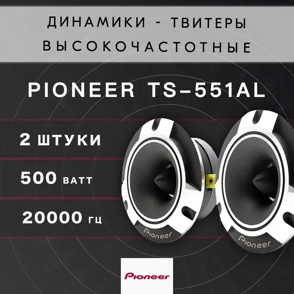 Рупора автомобильные Pioneer TS-551AL, твиттеры со встроенным фильтром