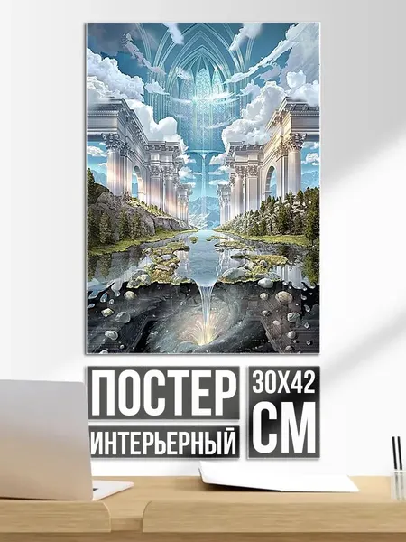 Плакат постер Небесный дворец над рекой