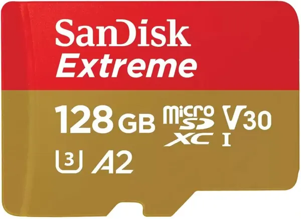 Карта памяти SanDisk MicroSDXC 128GB Extreme A2 UHS-I V30 U3 190/90MB/s, без адаптера