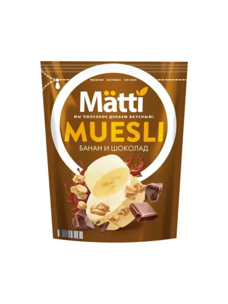 Matti Мюсли запеченные с бананом и шоколадом, 250г